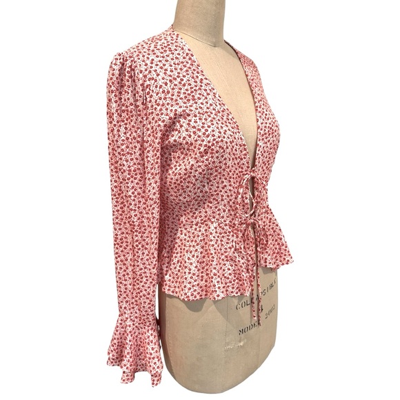 Seven Wonders Floral Print Tie Front Blouse - Picture 2 of 10